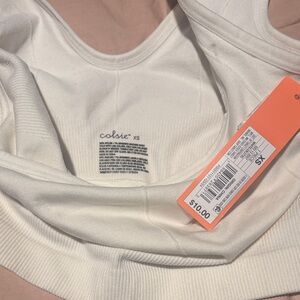 Zara White Ribbed Crop Top